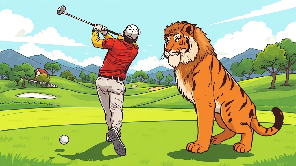 코스 정보 및 특징 (타이거/라이온) (cartoon 스타일)