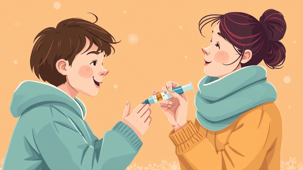 접종 장소 및 준비물 (illustration 스타일)