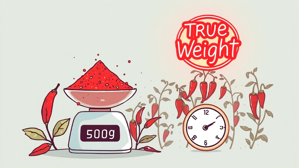 고춧가루 1근 무게, 얼마나 될까? (illustration 스타일)