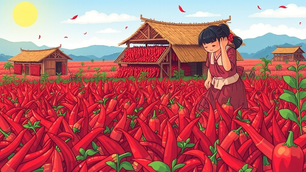 고춧가루 가격, 왜 다를까? (cartoon 스타일)