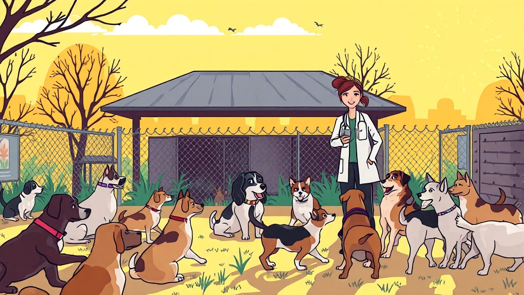 동물보호센터 시설 및 운영 현황 (cartoon 스타일)