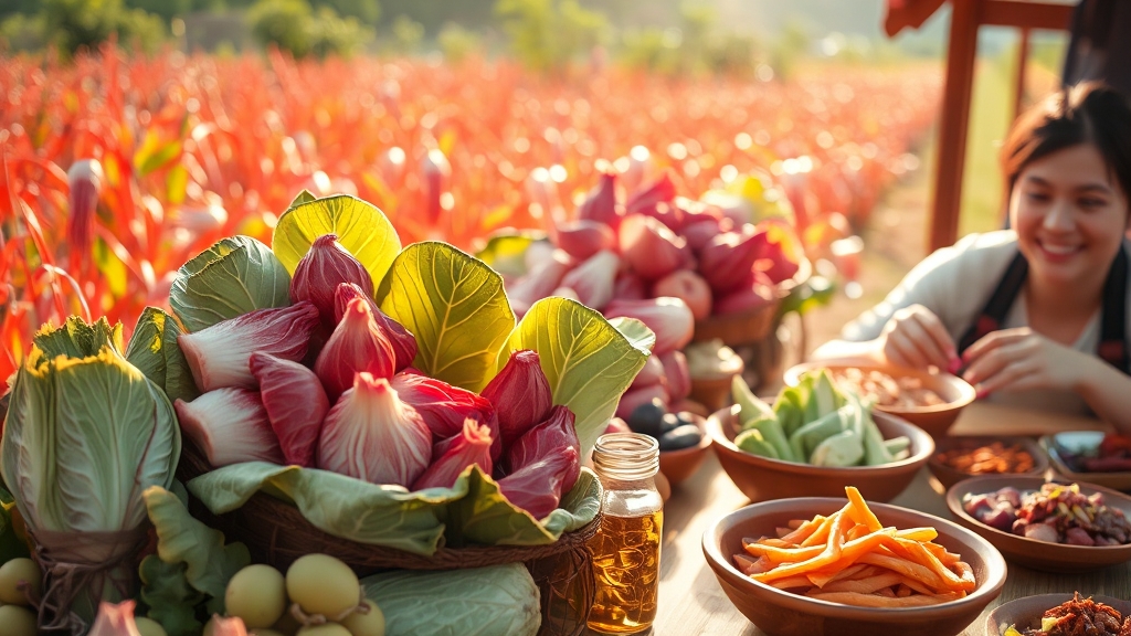 배추 효능 & 영양 (realistic 스타일)