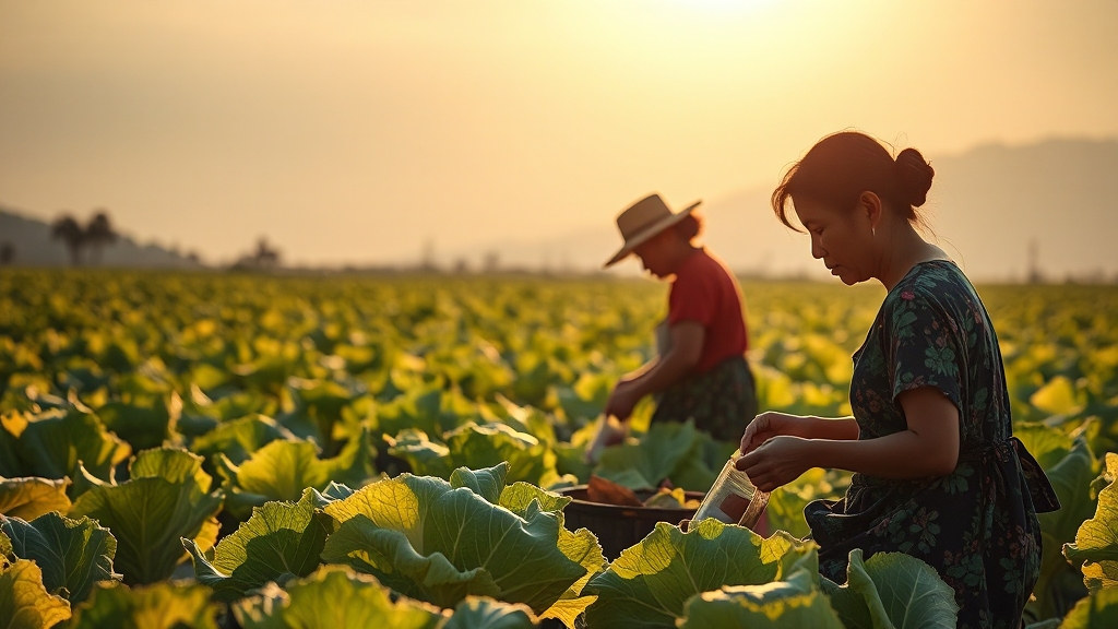 배추 가격 변동 원인 (realistic 스타일)