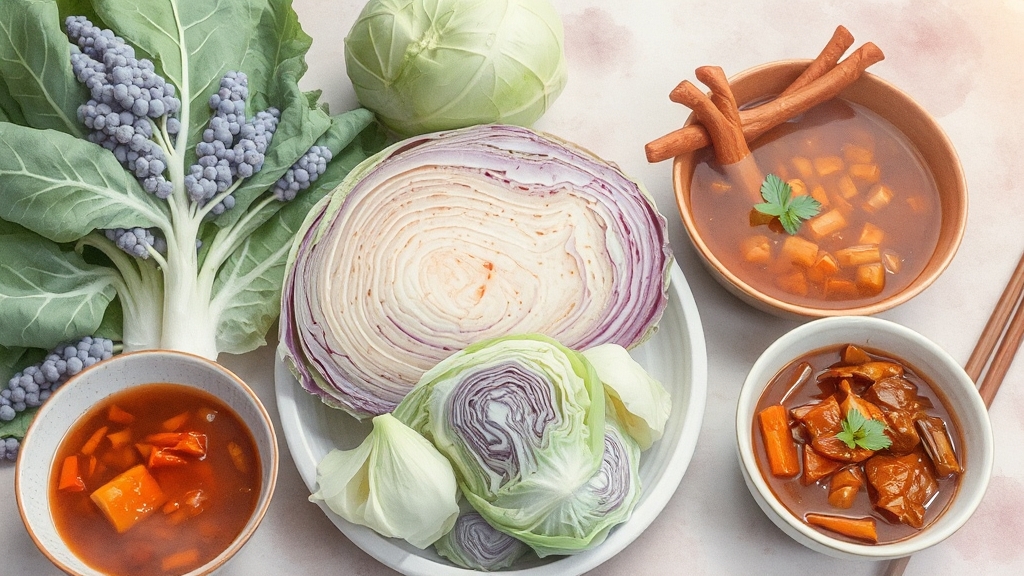 배추 대체 채소 & 요리 (watercolor 스타일)