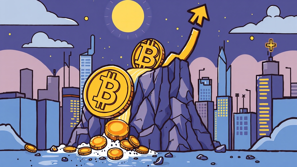 비트코인 반감기와 가격 상승 (cartoon 스타일)