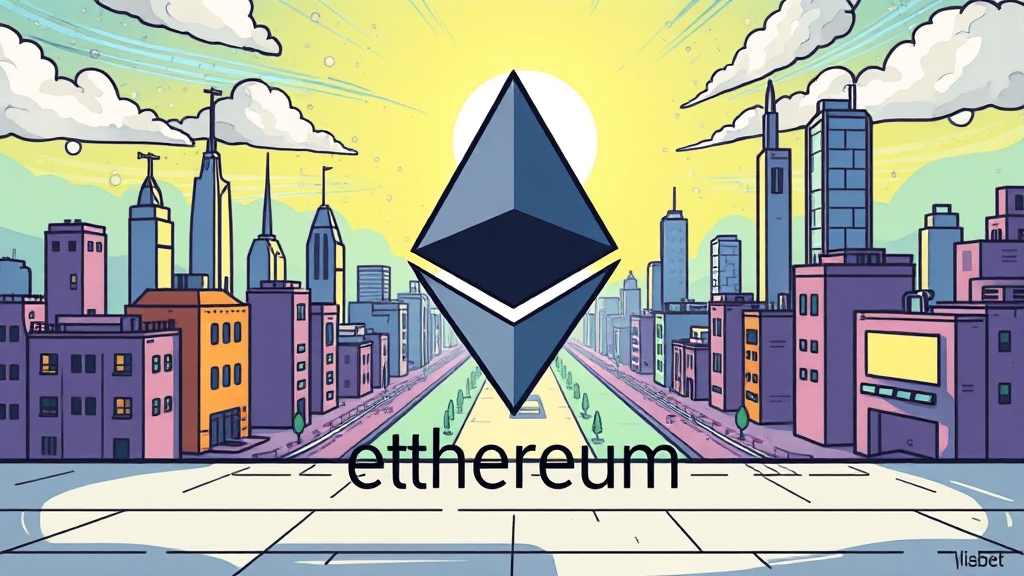 이더리움 기술 발전과 가치 (cartoon 스타일)