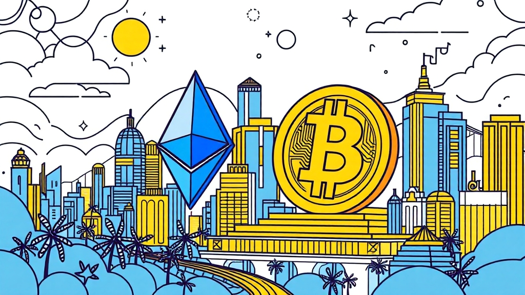 비트코인, 이더리움 투자 전략 (illustration 스타일)