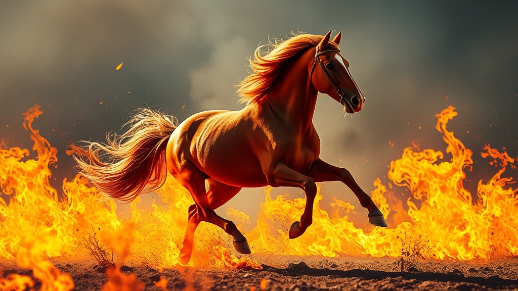 2026년 병오년, 불의 해 의미 (realistic 스타일)