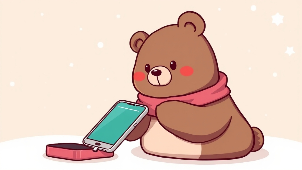 주요 기능: 보조배터리 + 손난로 (cartoon 스타일)