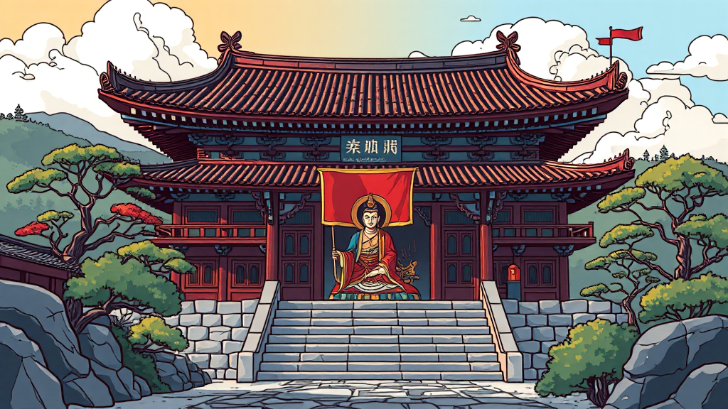 정취암의 깊은 역사 (cartoon 스타일)